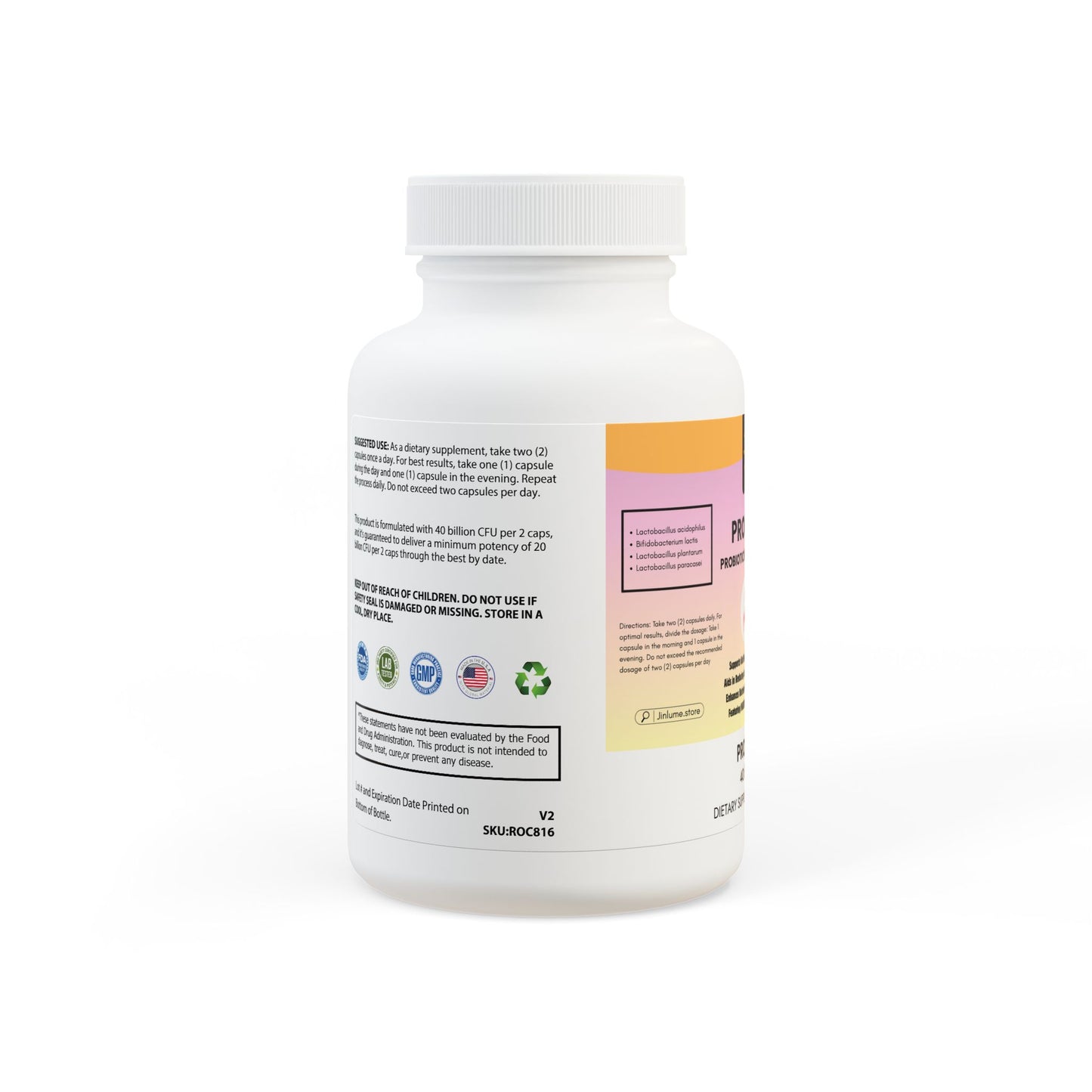 Probiotics Blend 40 Billion CFU Supplement (60 Capsules) - Jinlume Inner Self-Care