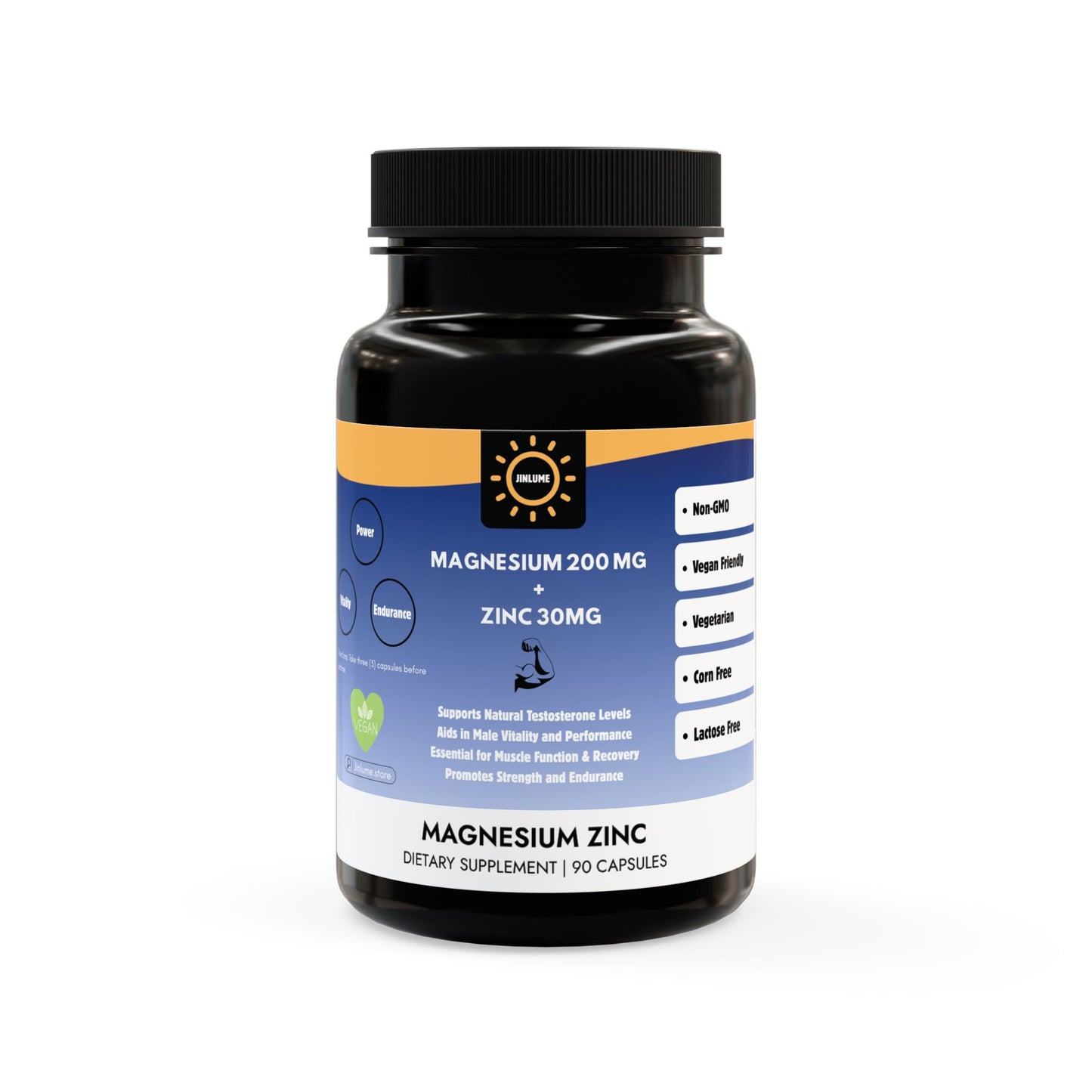 Magnesium 200MG and Zinc 30MG Supplement (90 Capsules)-Jinlume Inner Salf-Care