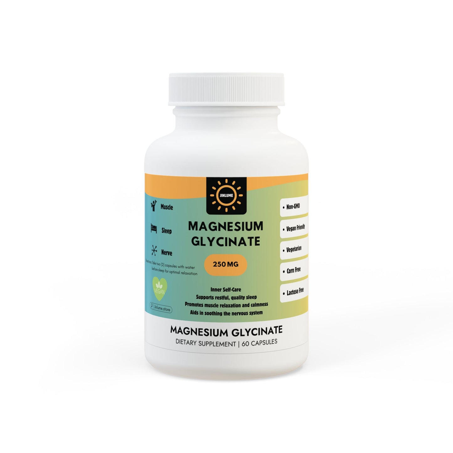 Magnesium Glycinate Supplement (60 Capsules)-Jinlume Inner Self-Care